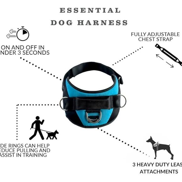 ShawnCo Essential Dog Harness, No-Pull, No Choke, Reflective, Adjustable Medium - Picture 6 of 8